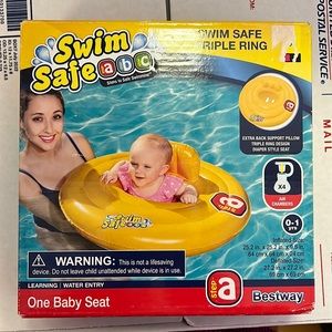 NIB Swim Safe Triple Ring Step A Baby Float Back Support Inflatable